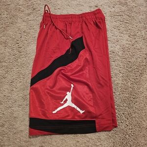 Red Jordan basketball shorts